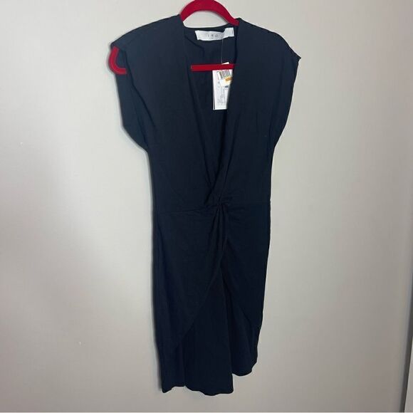 IRO Pheao draped dress in black New - Picture 7 of 14